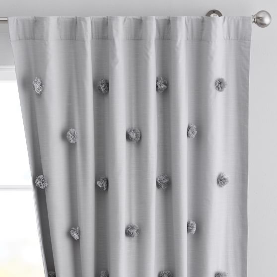 Pom Pom Applique Blackout Curtain Teen Curtains Pottery Barn Teen