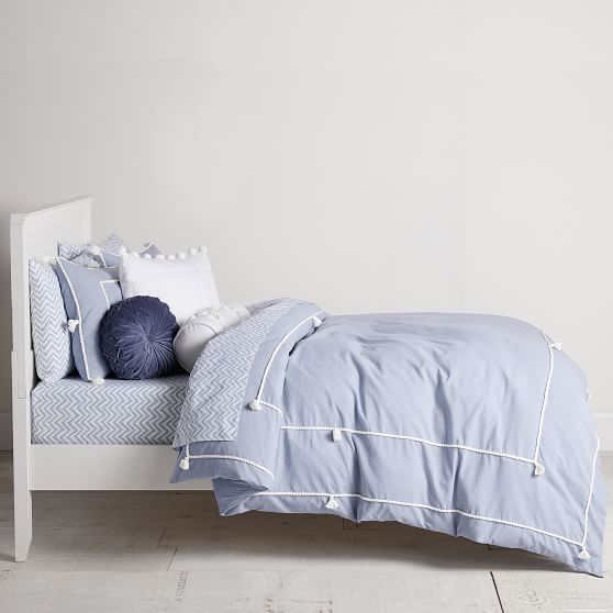 Chambray Tassel Teen Duvet Cover Pottery Barn Teen