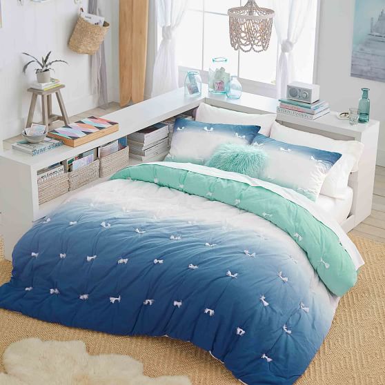 Dip Dye Pom Girls Quilt Sham Pottery Barn Teen