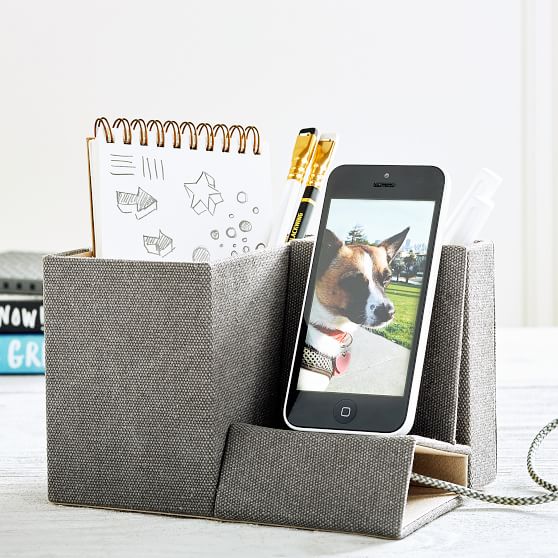 Fabric Phone Holder Northfield Solid Charcoal Sale Pottery