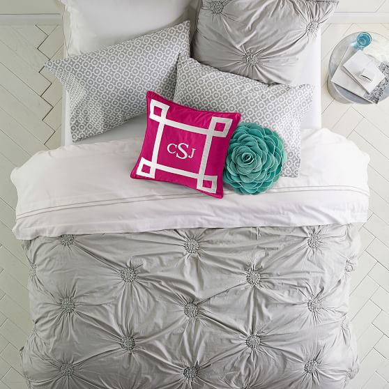 Ruched Rosette Girls Quilt Sham Pottery Barn Teen