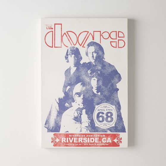 Classic Rock Canvas Art The Doors Wall Prints Pottery Barn Teen
