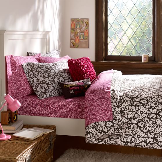 Damask Girls Duvet Cover + Pillowcases Sale Pottery Barn Teen