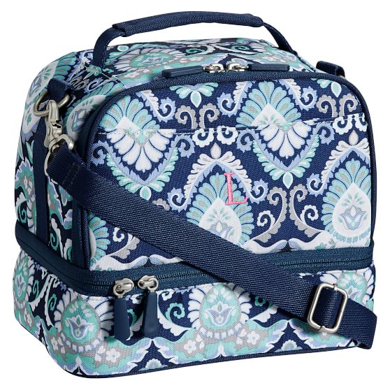 Navy Deco Medallion Compartment Lunch Box Pottery Barn Teen