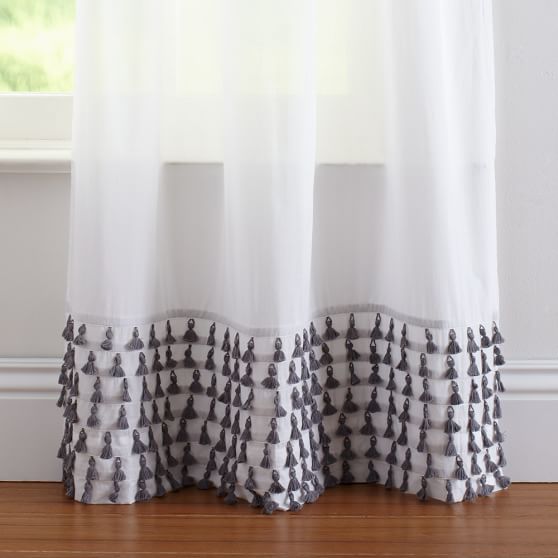Tassel Sheer Curtain Sale Pottery Barn Teen
