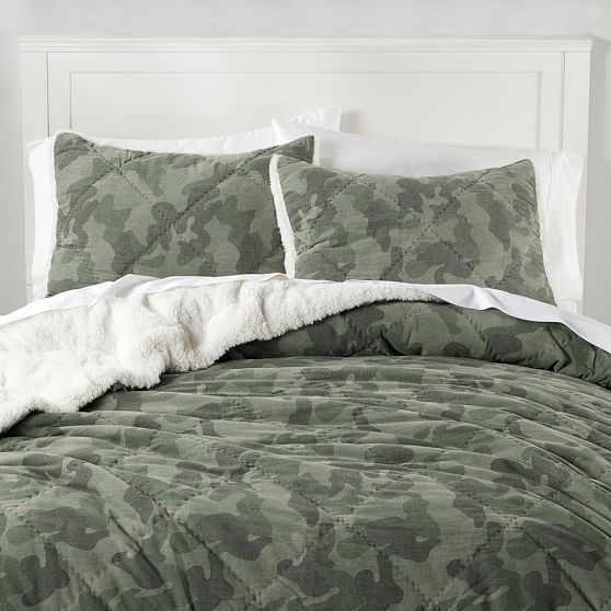 Camo Sherpa Boys Comforter Sham Sale Pottery Barn Teen