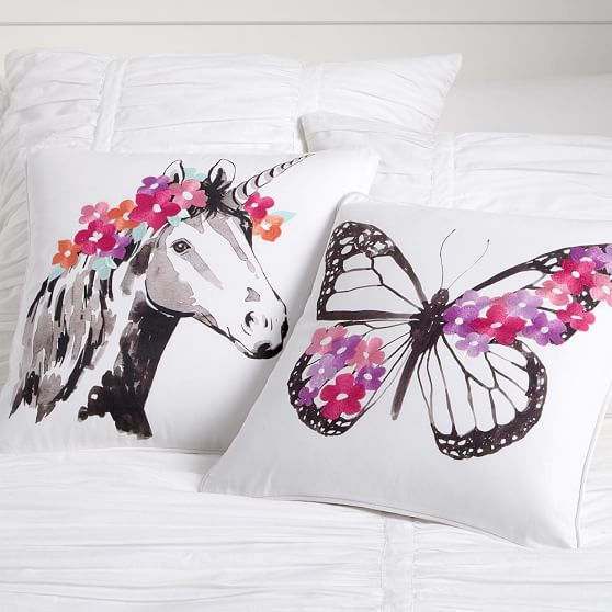 Embroidered Whimsy Pillow Covers Pottery Barn Teen