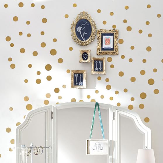 Wall Decal Metallic Dottie Gold Pottery Barn Teen