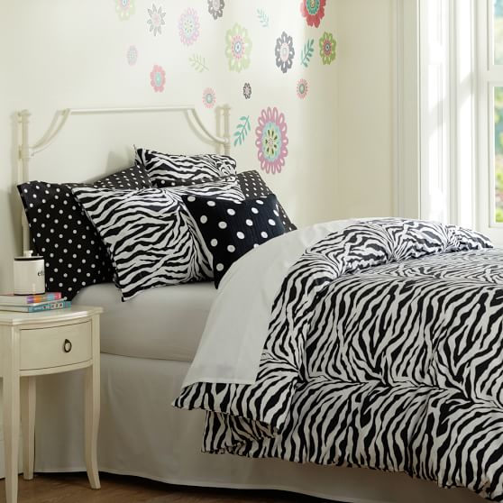 Funky Zebra Organic Girls Duvet Cover Pillowcases Pottery Barn