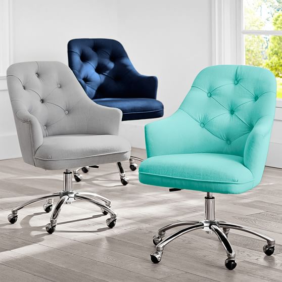 Twill Tufted Desk Chair Teen Desk Chair Pottery Barn Teen