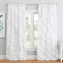 White Ruffle Curtain Pottery Barn Teen