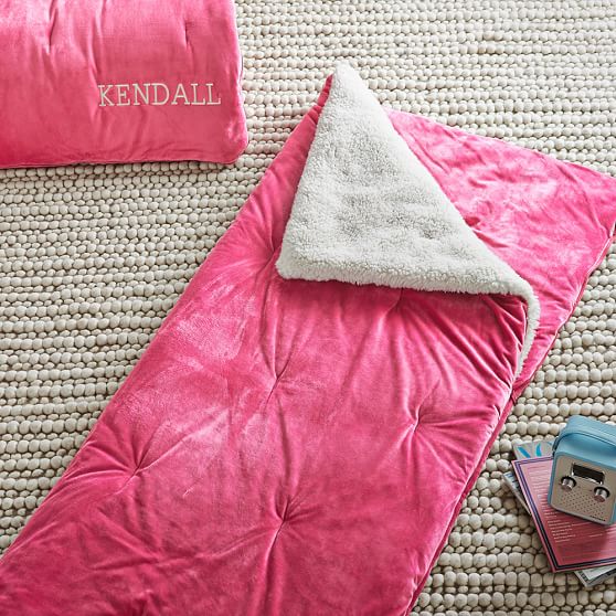 Sherpa Pop Girls Sleeping Bag Pink Magenta Pottery Barn Teen