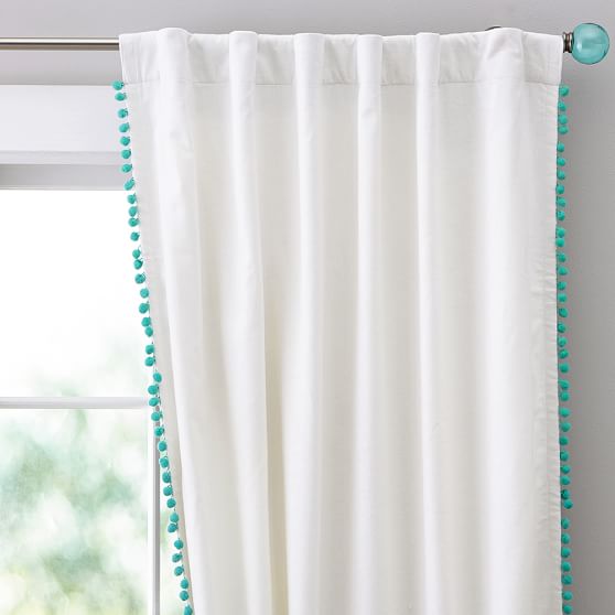 Pom Pom Blackout Curtain Teen Curtains Pottery Barn Teen