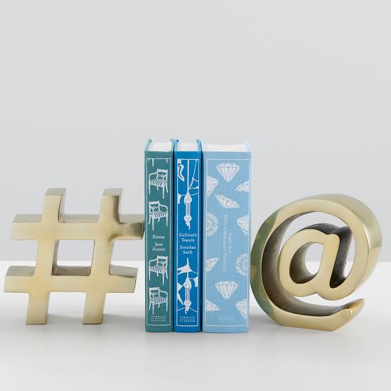 Gold Hashtag At Symbol Bookends Set Of 2 Pottery Barn Teen