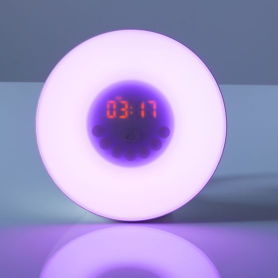 Round Light Up Alarm Clock Tech Accessories Pottery Barn Teen