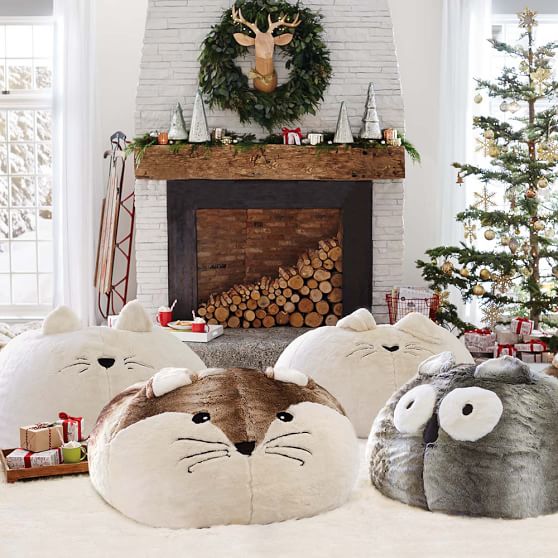 Fox Faux Fur Critter Bean Bag Chair Pottery Barn Teen