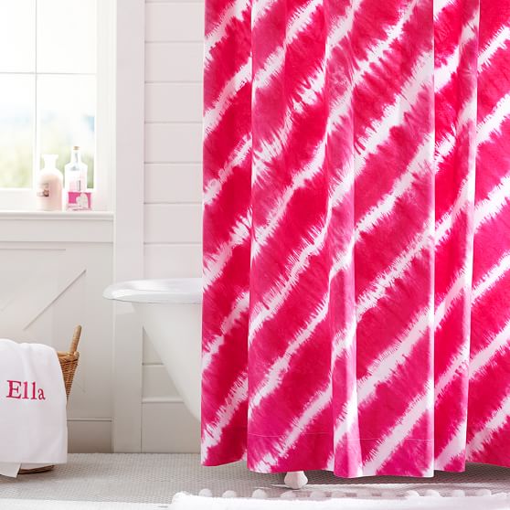 Pink Magenta Tie Dye Teen Shower Curtain Pottery Barn Teen
