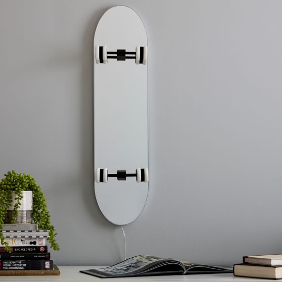 Skateboard Mirror Wall Light Pottery Barn Teen