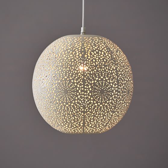 Small Medallion Punched Metal Bedroom Pendant Light