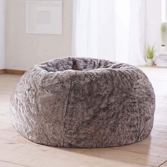 Tipped FauxFur Bean Bag Chair Pottery Barn Teen