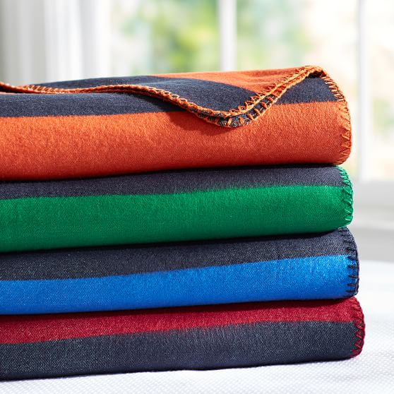 Plush Rugby Fleece Blanket Sale Pottery Barn Teen