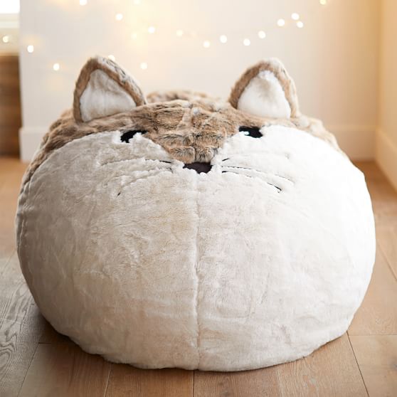 Fox Faux Fur Critter Bean Bag Chair