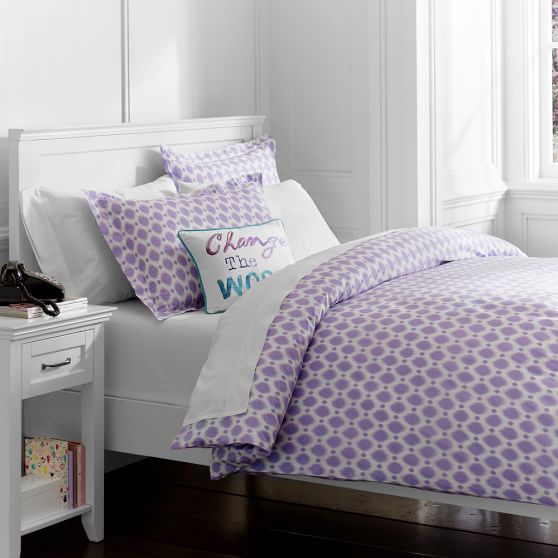 Ikat Organic Girls Duvet Cover Lavender Sale Pottery Barn Teen
