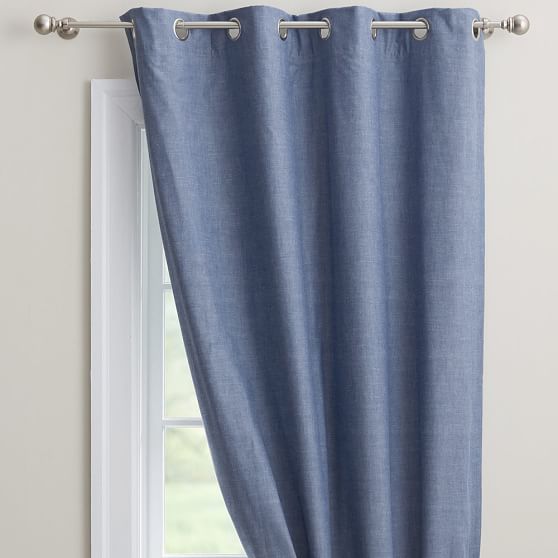 Chambray Blackout Curtain Sale Pottery Barn Teen