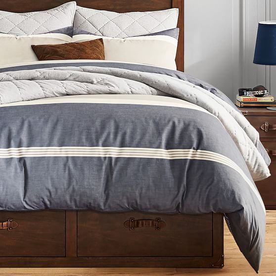 Beachstone Stripe College Duvet Cover Sham Pottery Barn Teen