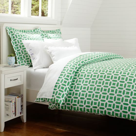 Kelly Green Peyton Teen Duvet Cover Sham Pottery Barn Teen