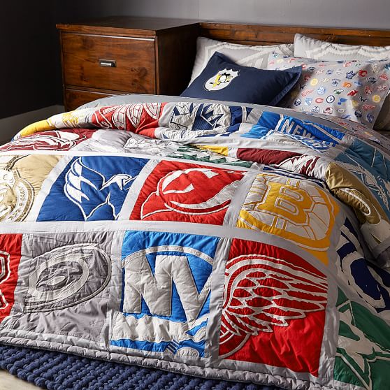 Nhl Patchwork Boys Quilt Sale Pottery Barn Teen