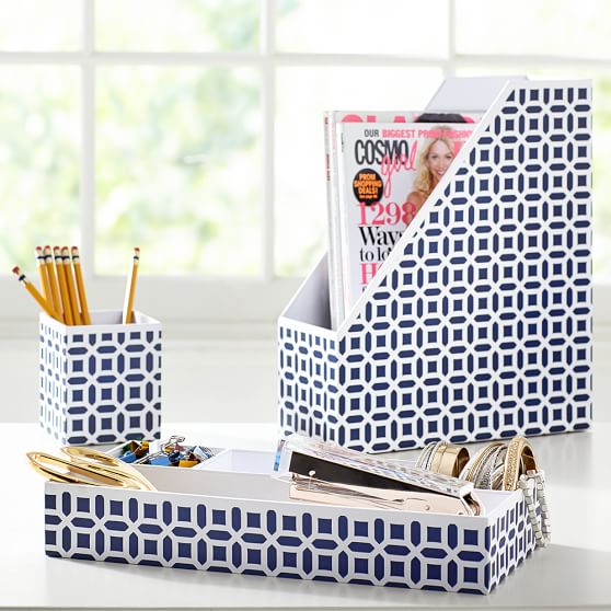 Peyton Desk Accessories Set Navy Peyton Desk Decor Pottery