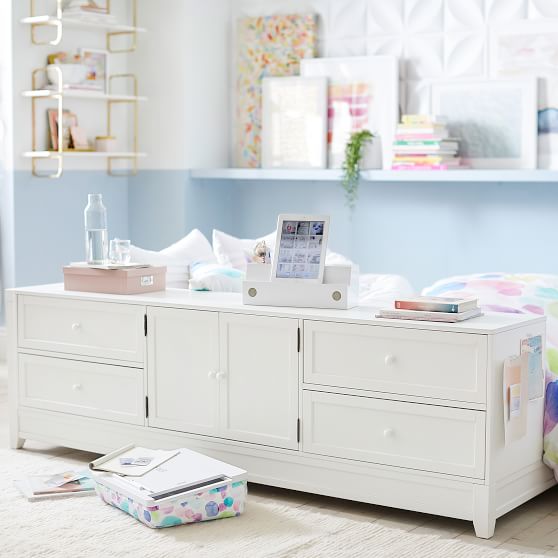 Ultimate Platform Bed Drawer Cabinet Set Teen Bedroom Set