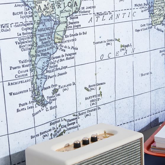 World Atlas Map Wall Mural Teen Wall Decor Pottery Barn Teen
