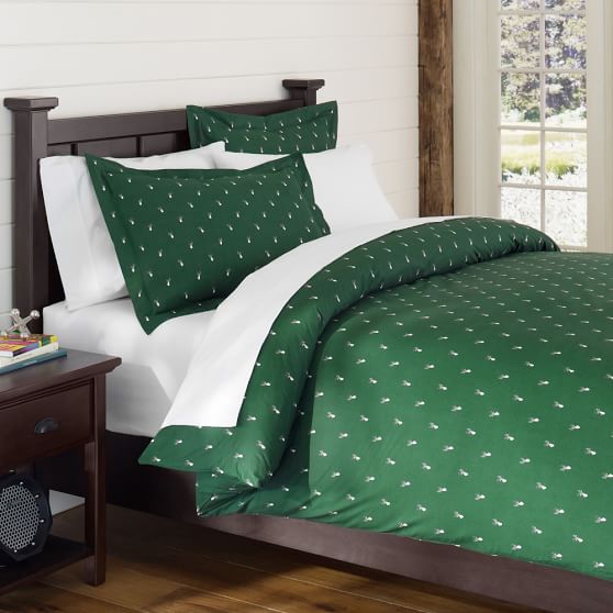 Creature Comfort Boys Duvet Cover Sham Deer Dark Green Sale