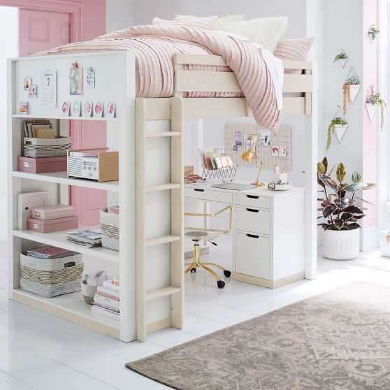 Rhys Loft Bed With Desk Set