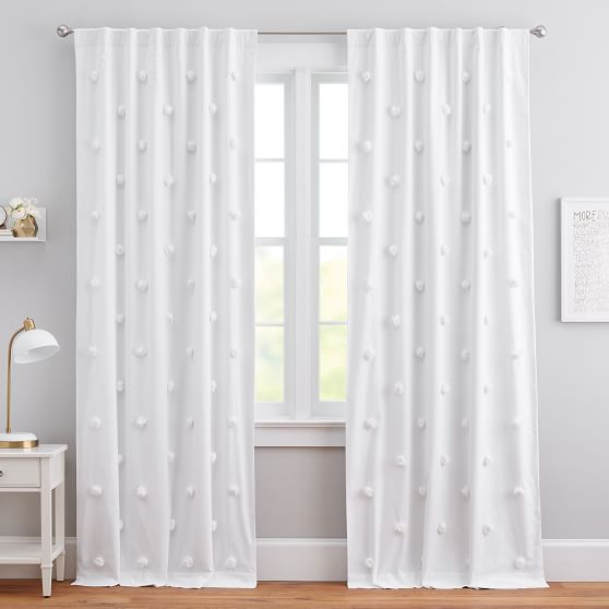Pom Pom Applique Blackout Curtain Teen Curtains Pottery Barn Teen