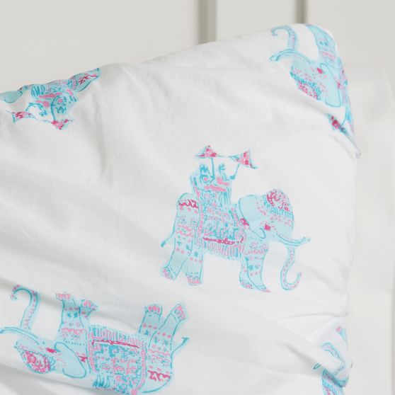 Lilly Pulitzer Elephant Bazaar Girls Quilt Sham Pottery Barn Teen