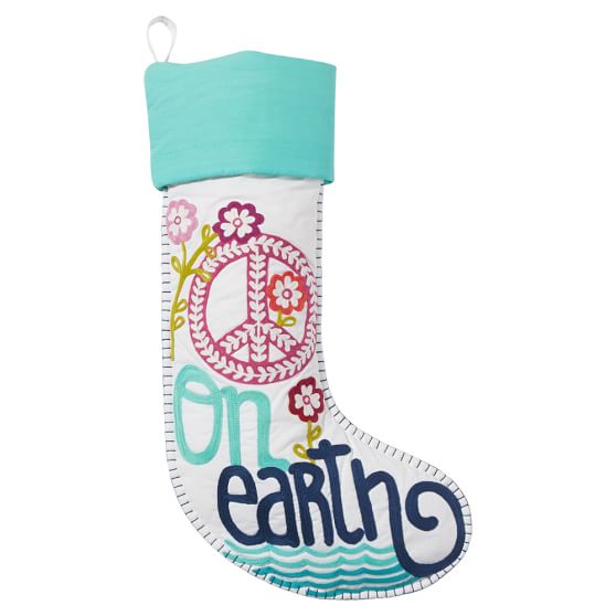 Embroidered Christmas Stockings Pottery Barn Teen