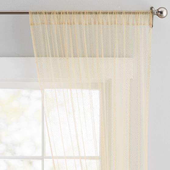 Gold Tulle Sheer Curtain Teen Curtains Pottery Barn Teen
