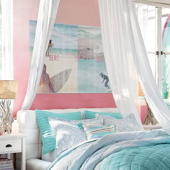 Girl Surf And Beach Wall Mural Wall Decor Pottery Barn Teen