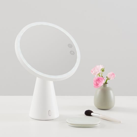 Light Up Beauty Mirror With Bluetooth Speaker Pottery Barn Teen Beauty Mirror With Bluetooth Speaker