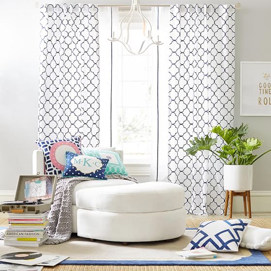 Lucky Clover Embroidered Blackout Curtain Panel