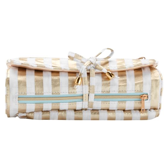 Shine On Jewelry Roll Gold Stripe Sale Pottery Barn Teen