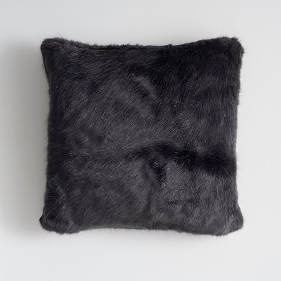 Vintage Ebony Ice Faux Fur Pillow Cover Pottery Barn Teen