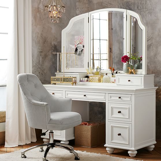 Chelsea Vanity Desk Super Set  Pottery Barn Teen