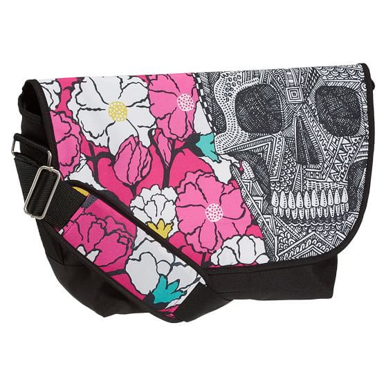 Arte Sempre Skull And Flower Messenger Bag Pottery Barn Teen