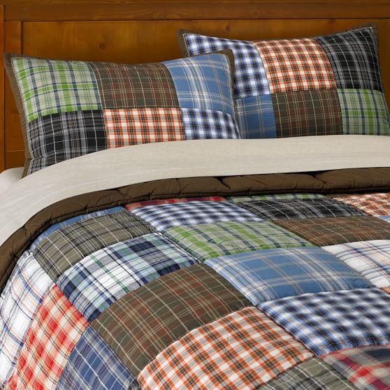Patch Plaid Boys Quilt Sale Pottery Barn Teen