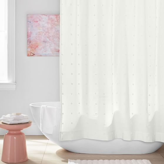 Tufted Pom Teen Shower Curtain Pottery Barn Teen