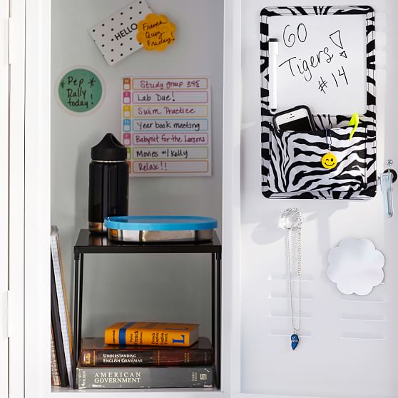 Black Zebra Locker Dry Erase Organizer Locker Decorations